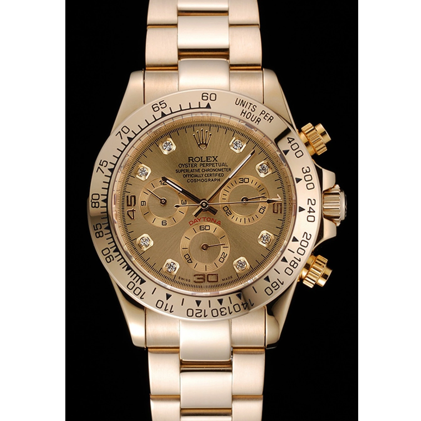 Aaa replica watch Rolex Gold Numerals Daytona Brown 1454245 Cosmograph Dial Bracelet Diamond And Case 0713